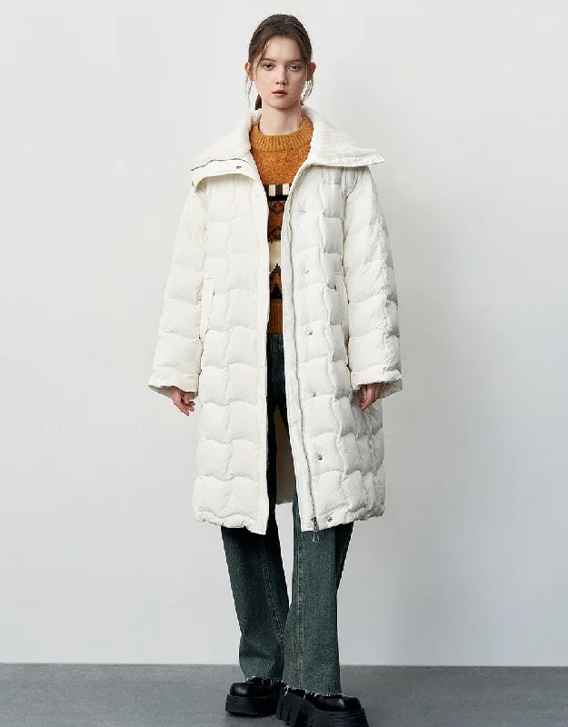 Furry Collar Straight Down Jacket