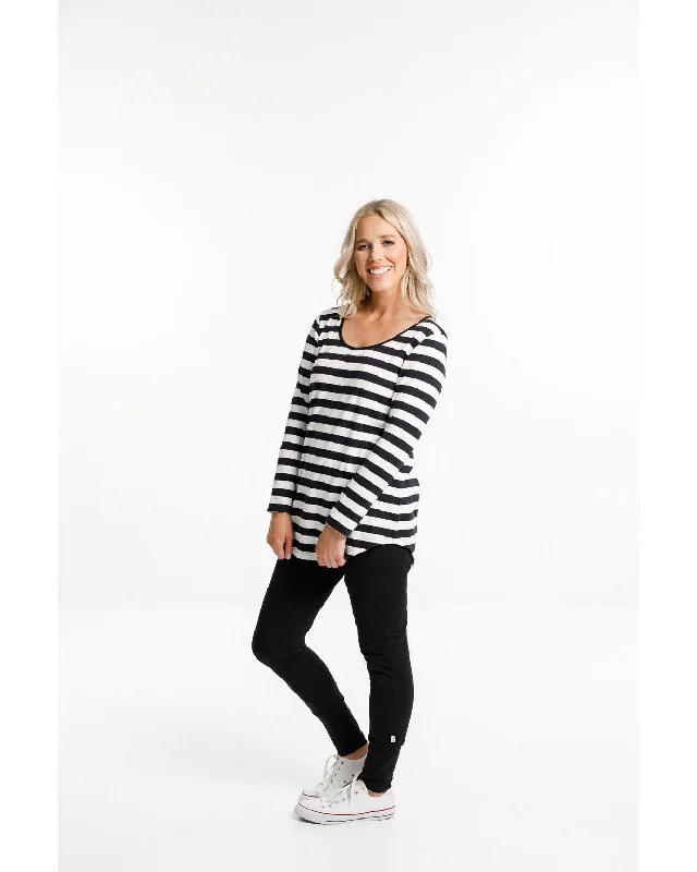 Home Lee Long Sleeve Tee - Black & White Stripe