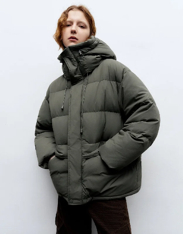 Hooded A-Line Puffer Jacket