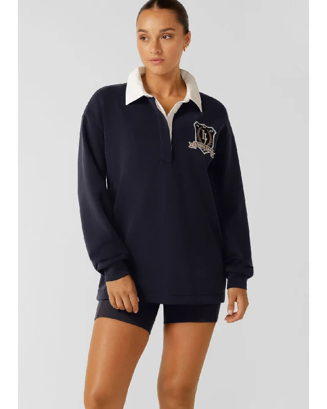 Lorna Jane Heritage Rugby Long Sleeve Top - Midnight Blue