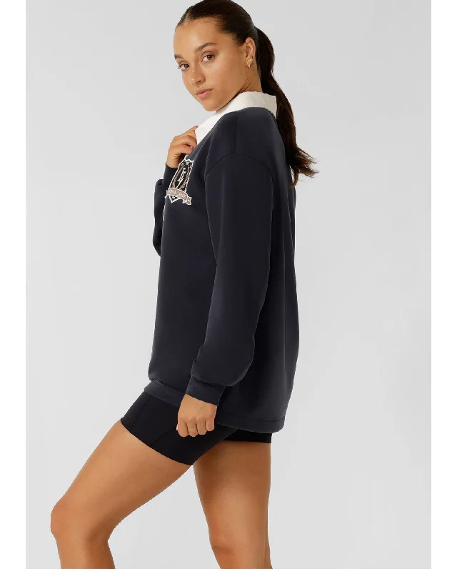 Lorna Jane Heritage Rugby Long Sleeve Top - Midnight Blue