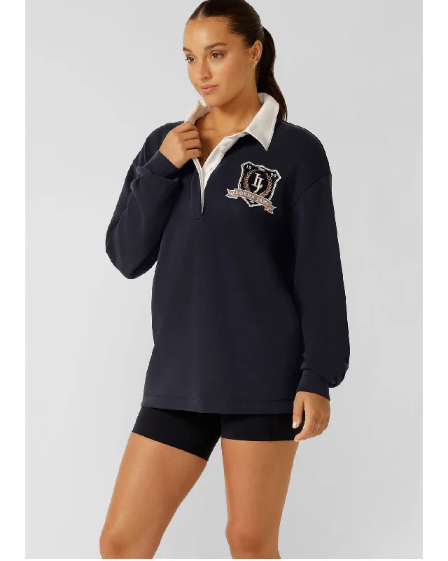 Lorna Jane Heritage Rugby Long Sleeve Top - Midnight Blue