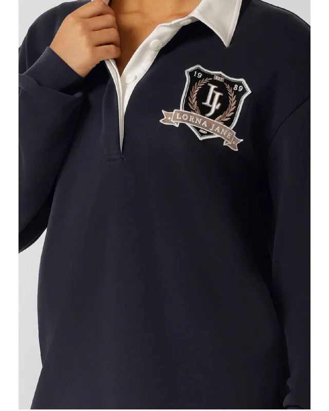 Lorna Jane Heritage Rugby Long Sleeve Top - Midnight Blue