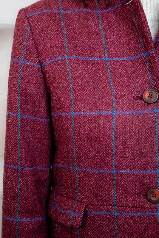 Pamela Tweed Coat - Rose Herringbone Check