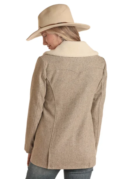 Powder River Women's Beige Wool Berber Coat