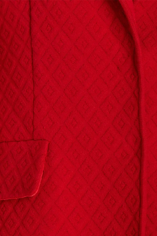 Remi Stretch-Cotton Diamond-Jacquard Jacket in Red