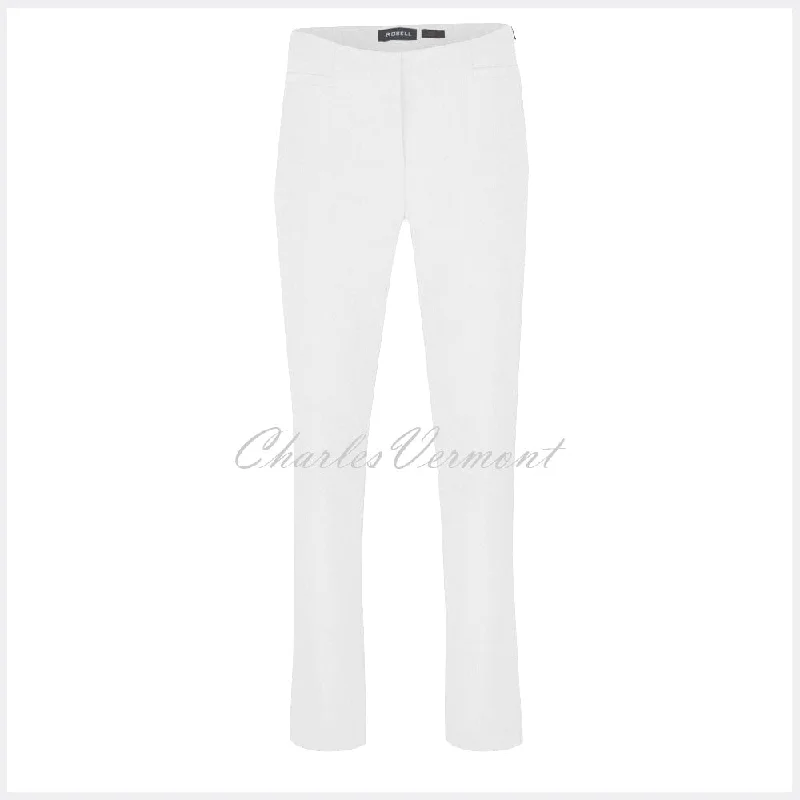 Robell Jacklyn Trouser 51408-5689-10 (White) – SHORTER LENGTH 29""