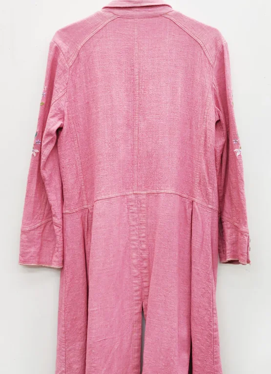 Rose Pink Linen City Coat