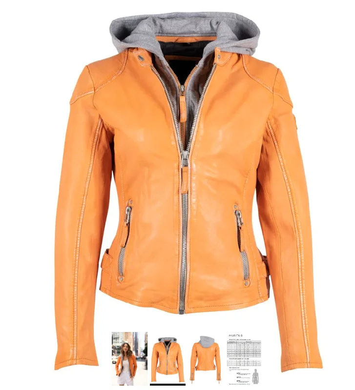 Women's Mauritius Finja Apricot Crush Leather Jacket