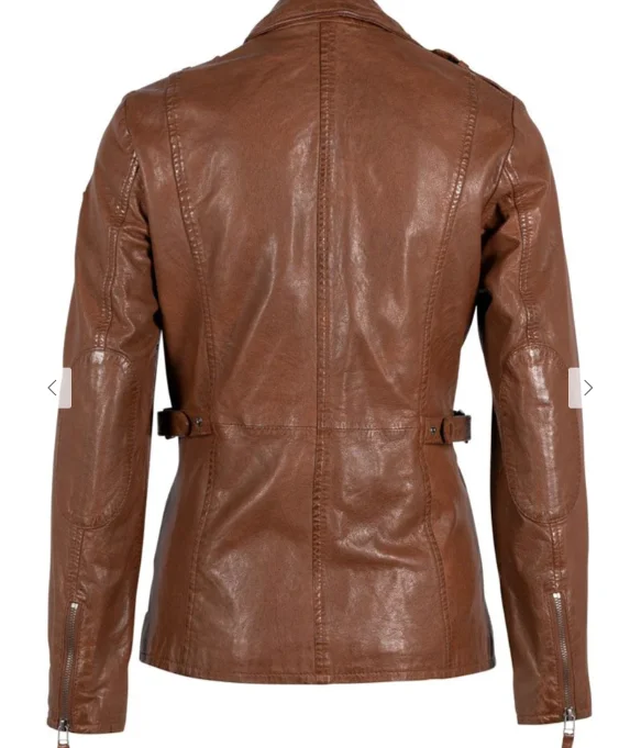 Women's Mauritius Yellie Cognac Leather Jacket