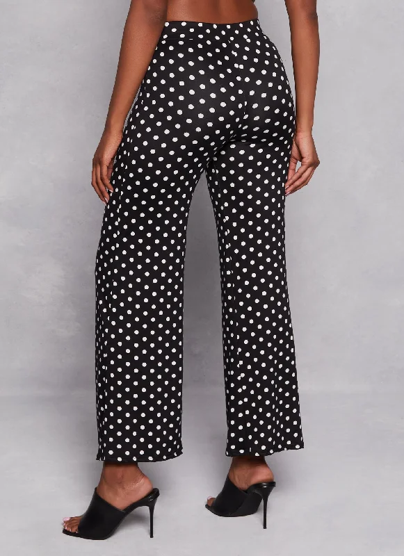 Polka Dot High Waist Flare Pants