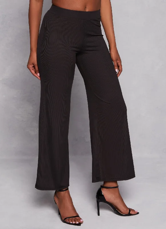 Ribbed Knit Flare Pants