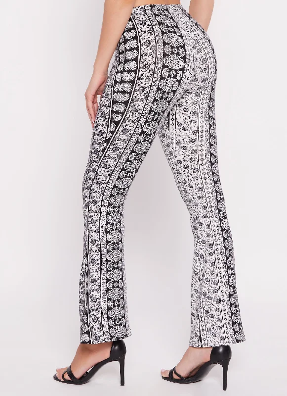 Floral Border Print Boho Pants