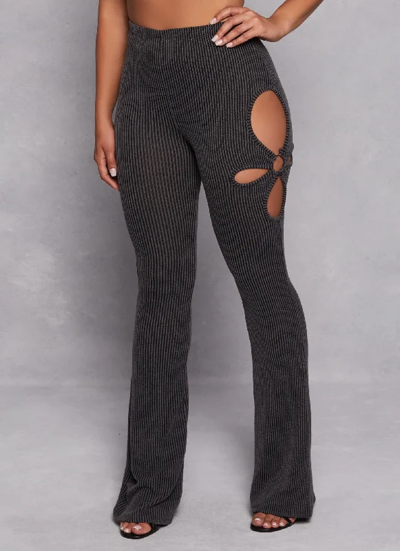 O Ring Side Cut Out High Waist Pants