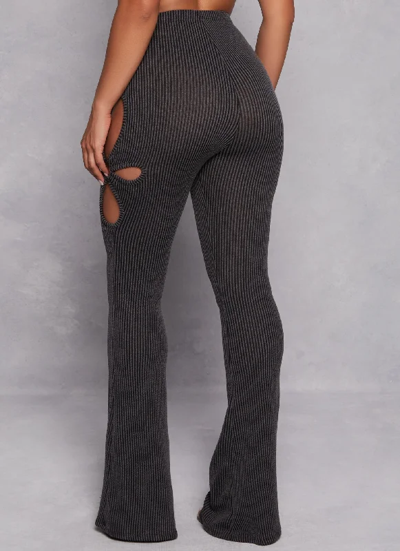 O Ring Side Cut Out High Waist Pants