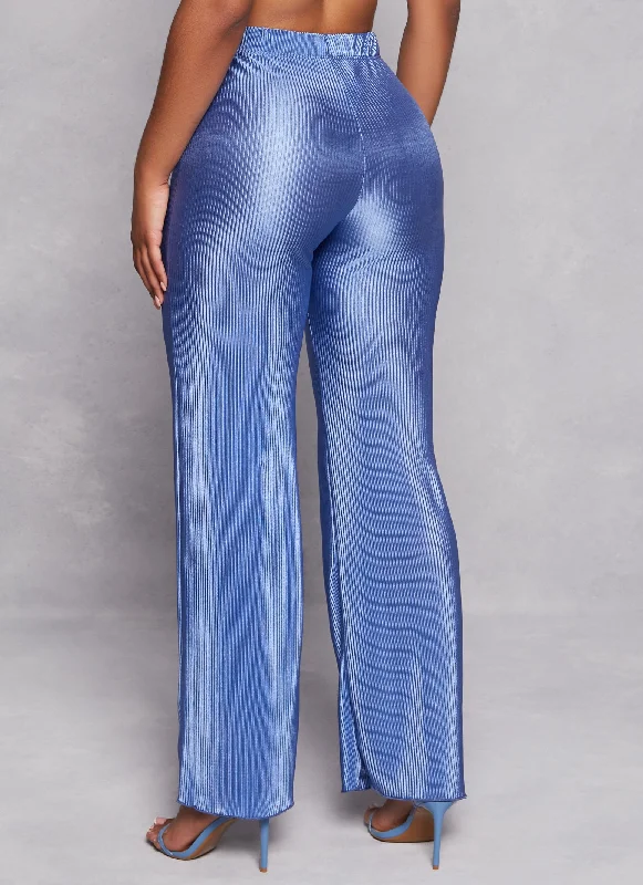 Plisse Flare Pants