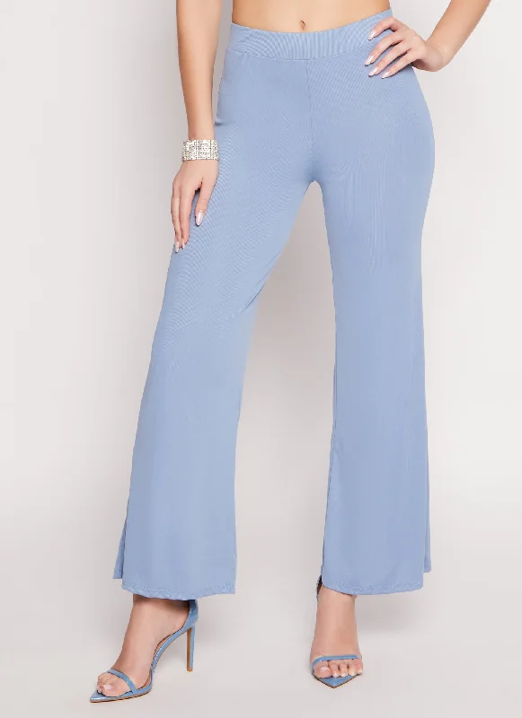 Ribbed Knit Flare Pants