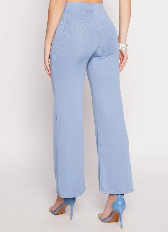 Ribbed Knit Flare Pants