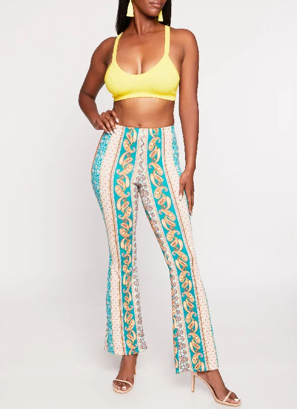 Floral Border Print Boho Pants