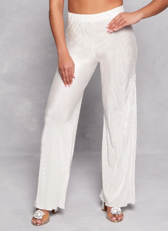 Plisse Flare Pants