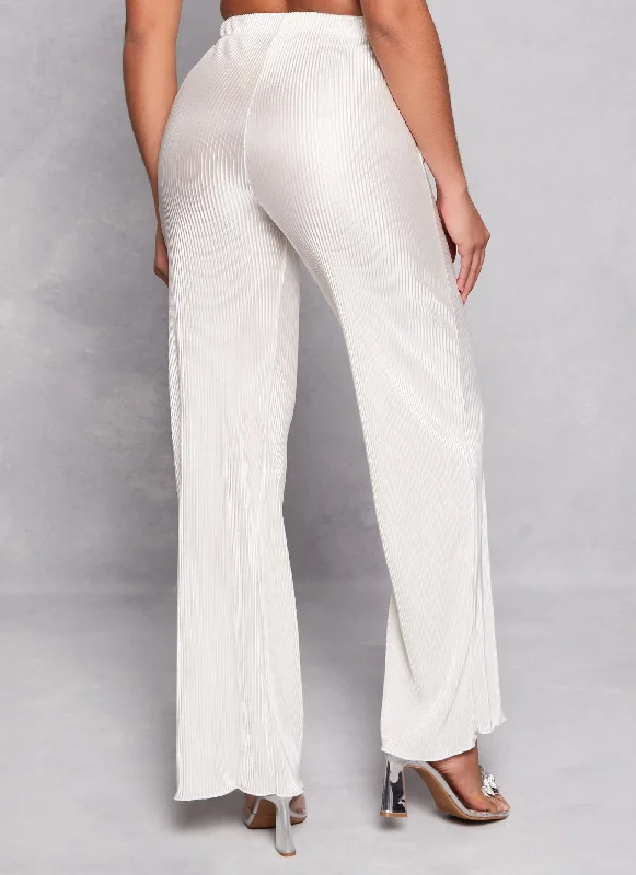 Plisse Flare Pants