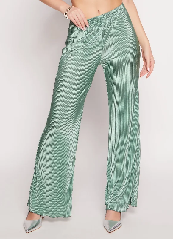 Plisse Flare Pants