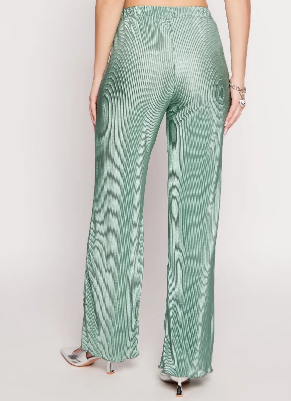 Plisse Flare Pants