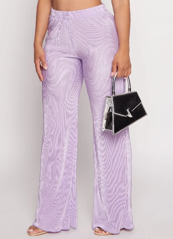 Plisse Flare Pants