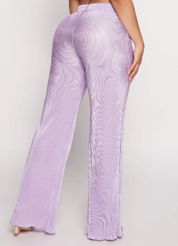 Plisse Flare Pants