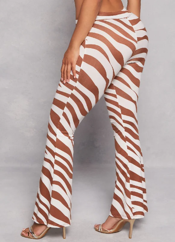 Zebra Print Flare Pants