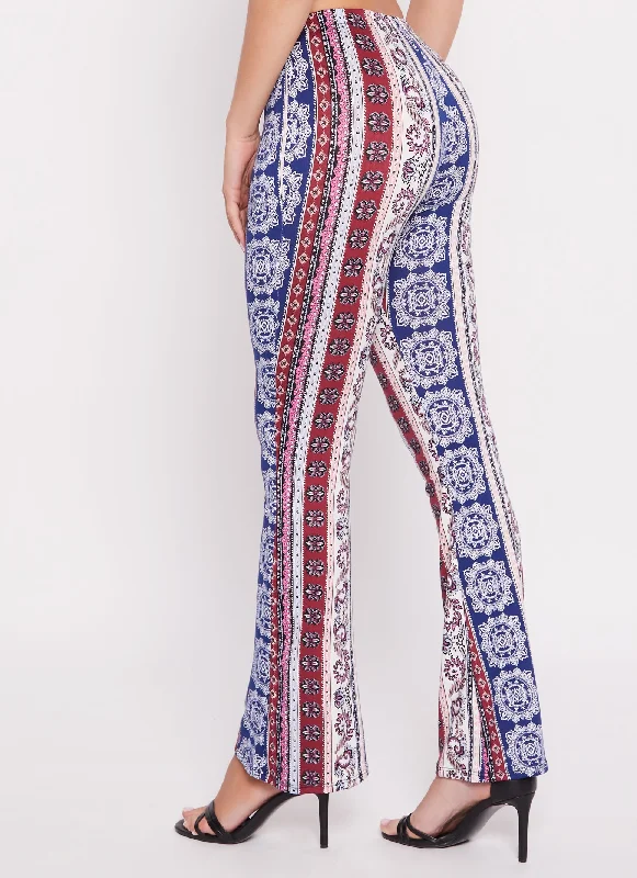 Floral Border Print Boho Pants