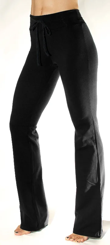 One Step Ahead Brushed Supplex Fitted Drawstring Bootcut Pant D222