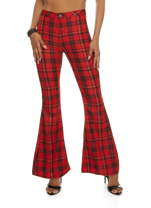 Almost Famous Printed High Waisted Flare Pants