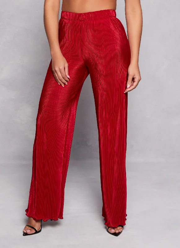 Plisse Flare Pants