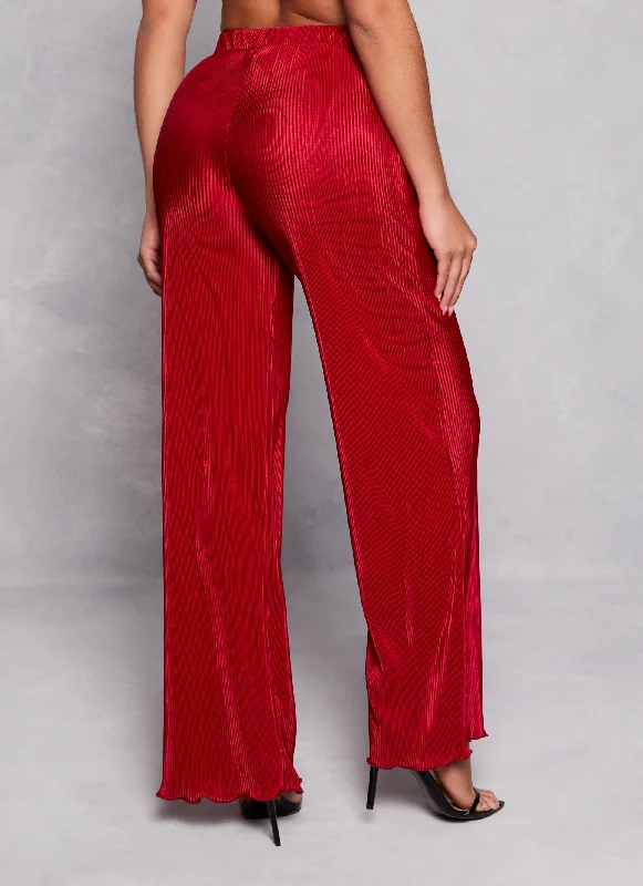 Plisse Flare Pants