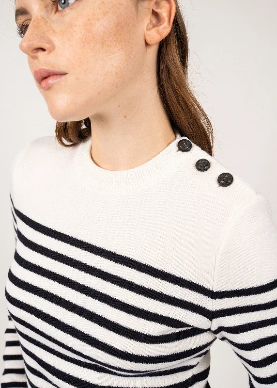 Rochefort striped sailor jumper - in wool (ECUME/NAVY)