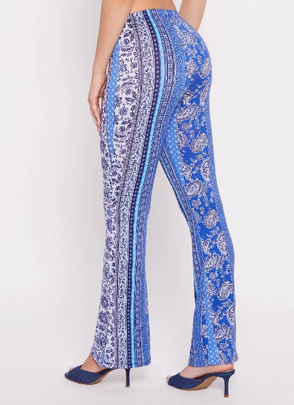 Floral Border Print Boho Pants