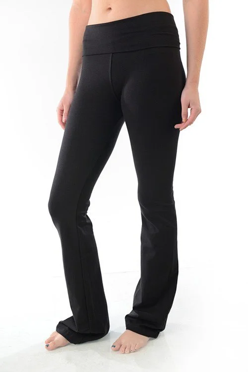 T-Party Fold Over Waist Solid Yoga Pants CJ7016