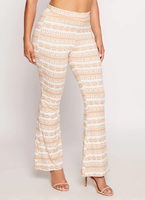 Aztec Print Flare Pants