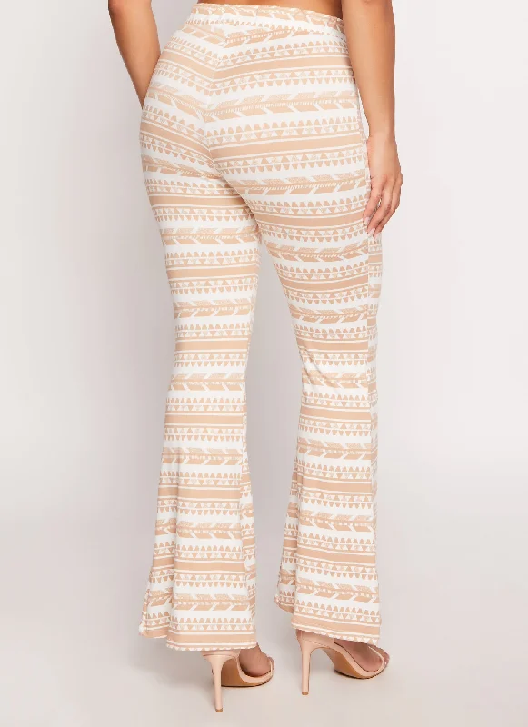 Aztec Print Flare Pants