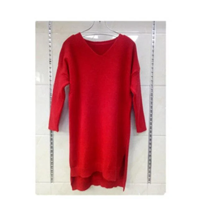 V-Neck Oversized Women Sweater