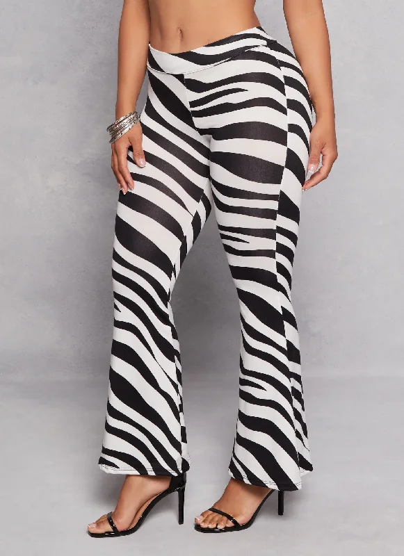 Zebra Print Flare Pants