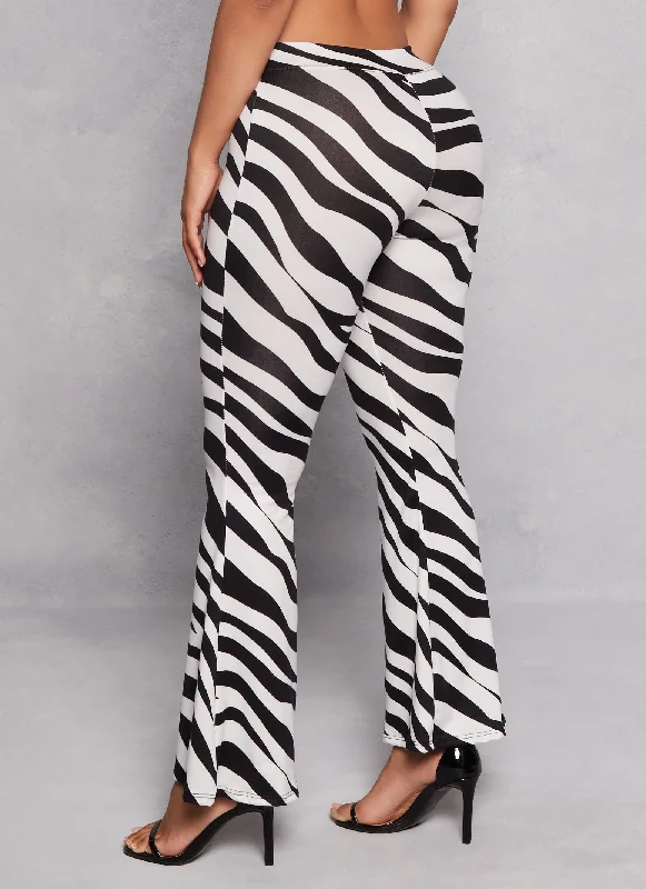 Zebra Print Flare Pants