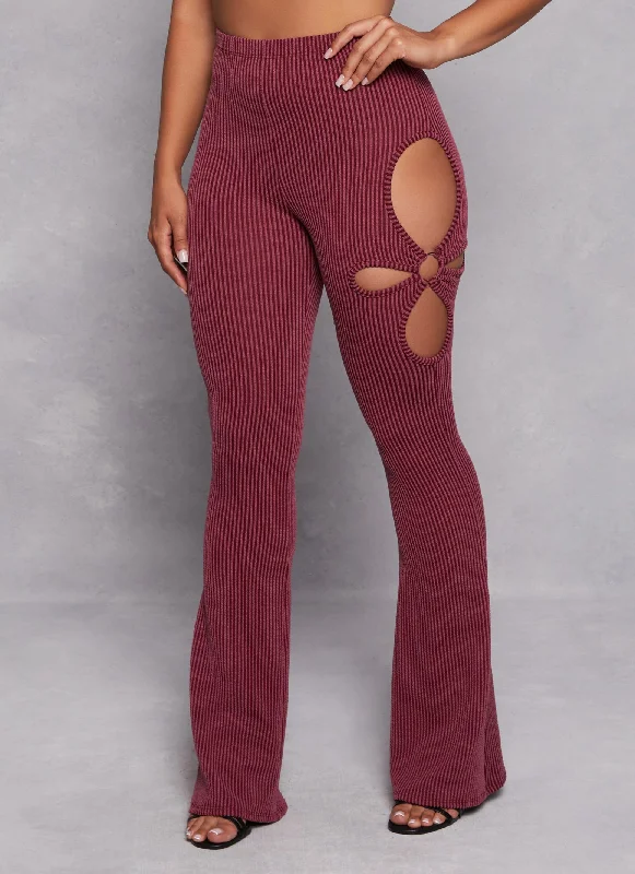 O Ring Side Cut Out High Waist Pants