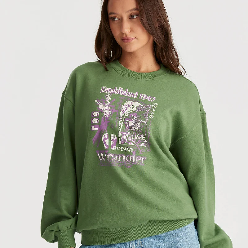 WRANGLER WATTLE SLOUCH SWEAT ELM GREEN