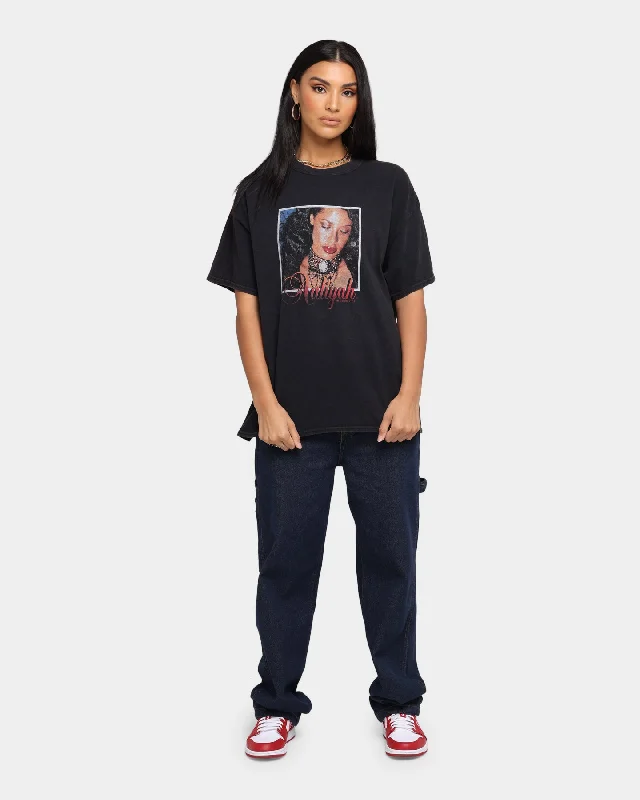 Aaliyah Photo Vintage T-Shirt Black Wash