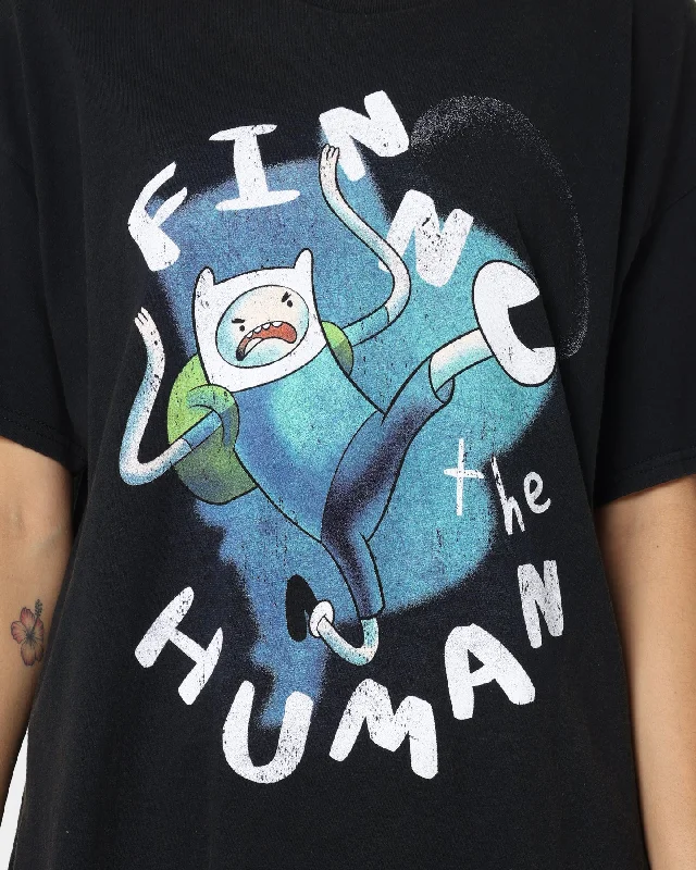 American Thrift X Adventure Time Finn The Human Vintage T-Shirt Black Wash