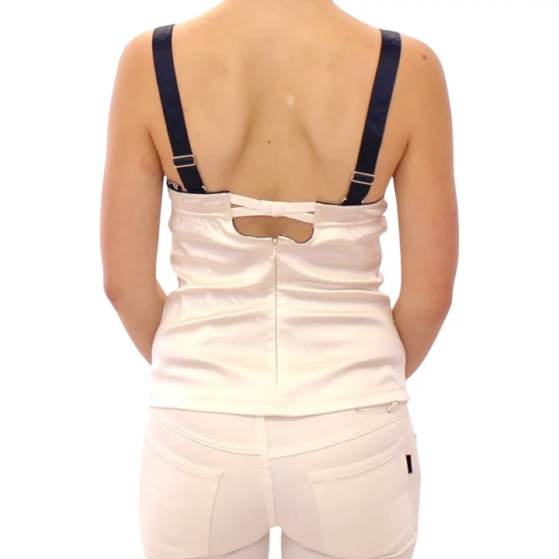 Dolce & Gabbana White Sailor Motif Stretch Tank Top