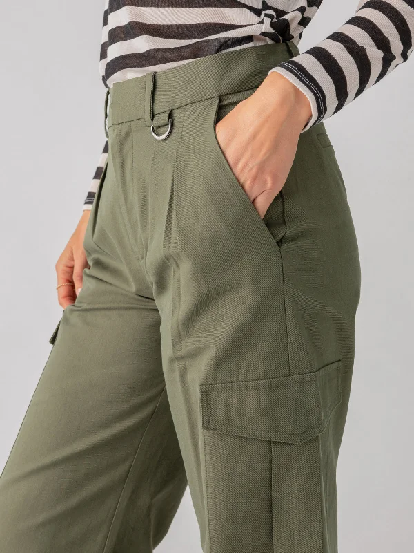 Frankie Cargo High Rise Pant Dark Olive