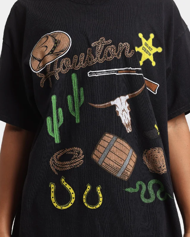 Goat Crew All Over Houston Vintage T-Shirt Black Wash